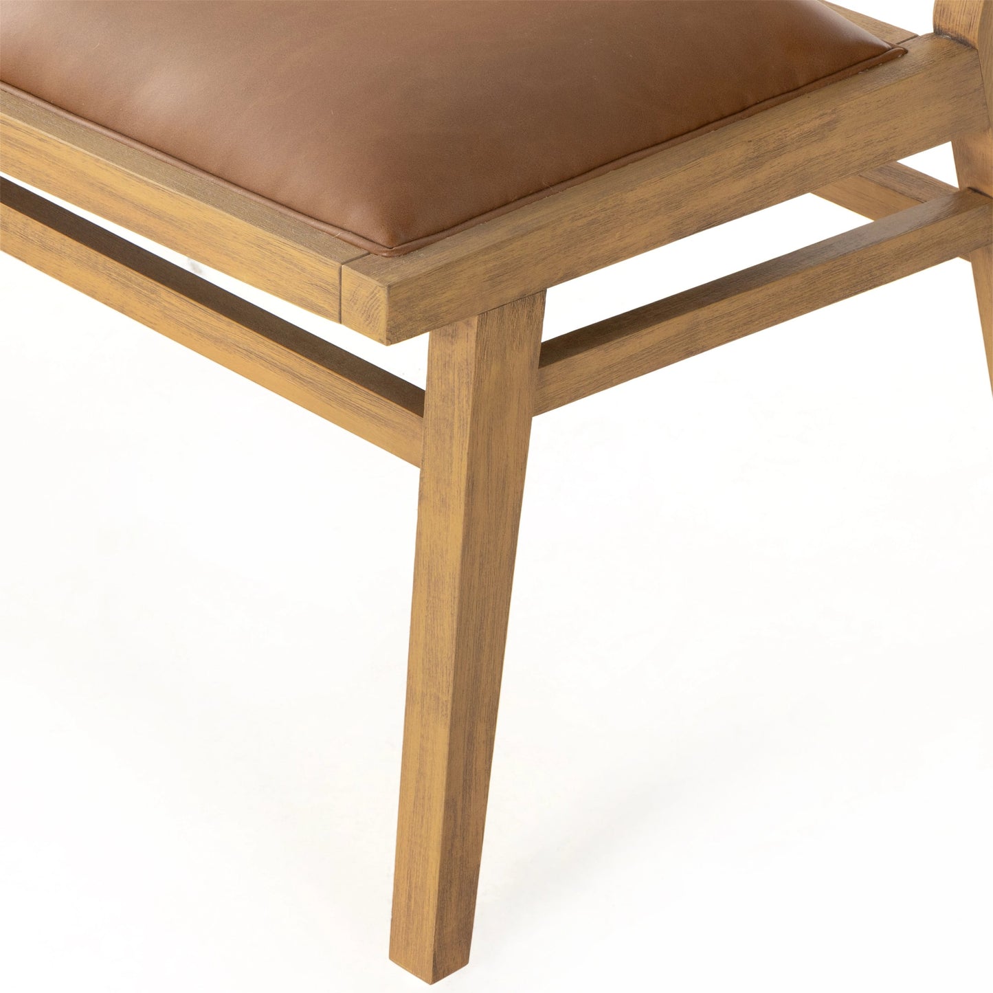 009 SI-1977763 | Additional Silo | Sage Dining Bench by Four Hands in sierra butterscotch. Made from faux leather, solid beech, cane in a modern style.
