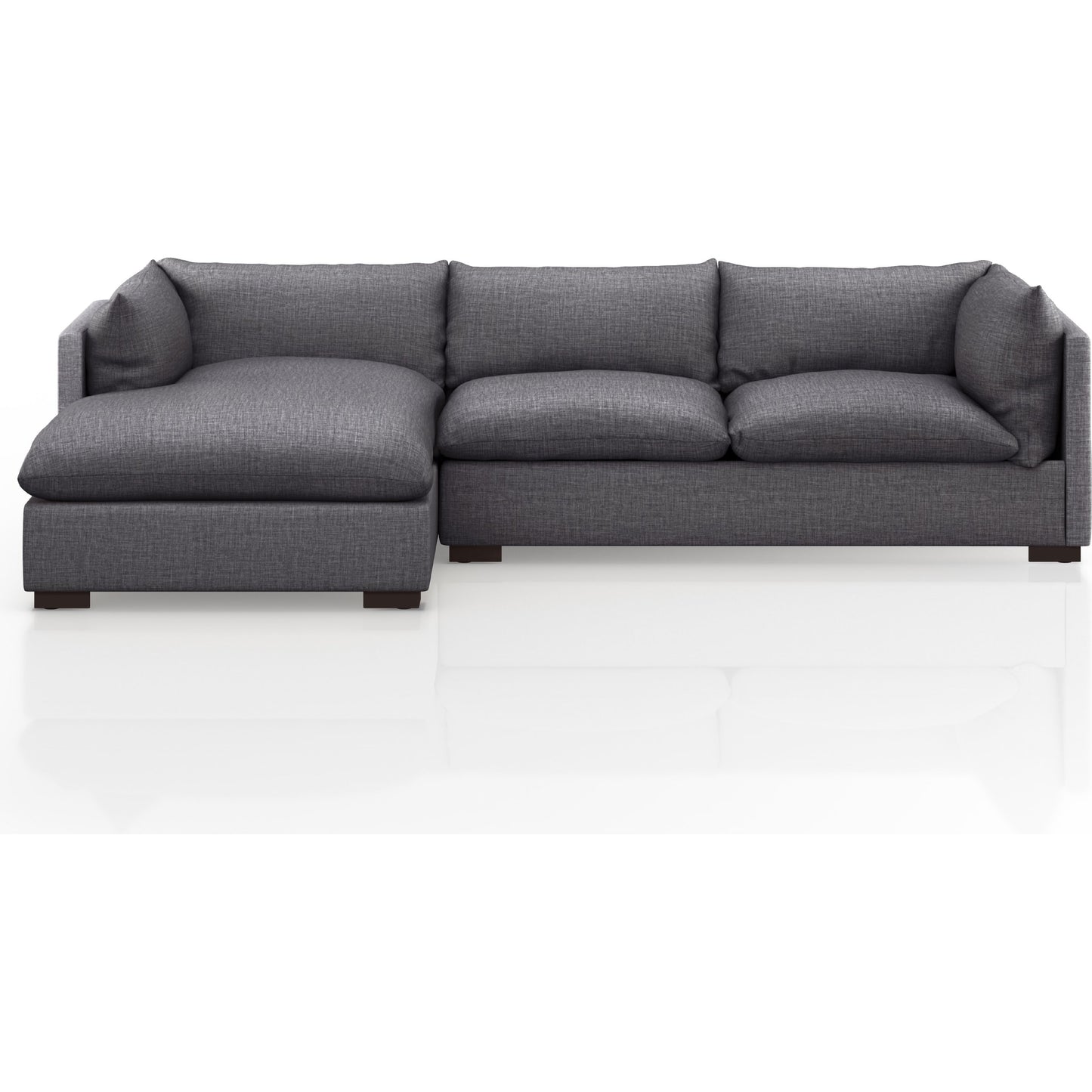 008 SI-1798759 | Additional Silo | Westwood 112" 2-Piece Sectional by Four Hands in bennett charcoal. Made from 100% polyester, solid banak, solid pine in a transitional style.