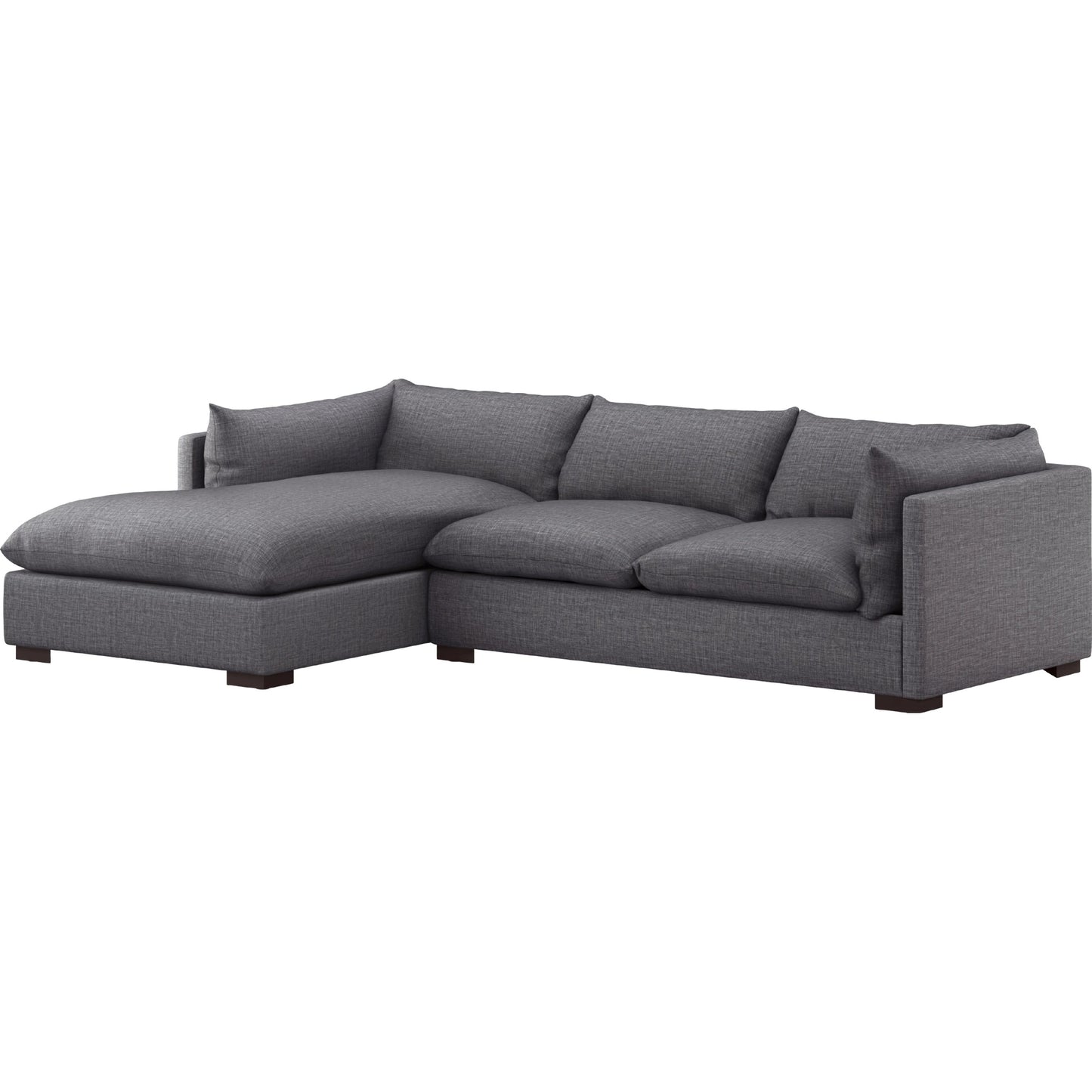 002 SI-1798759 | Additional Silo | Westwood 112" 2-Piece Sectional by Four Hands in bennett charcoal. Made from 100% polyester, solid banak, solid pine in a transitional style.