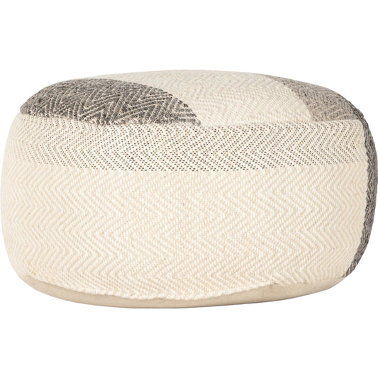 Color Block Floor Cushion by Four Hands in brown, cream. Made from 70% wool, 30% cotton, 100% polstyrene in a cottage & farmhouse style.