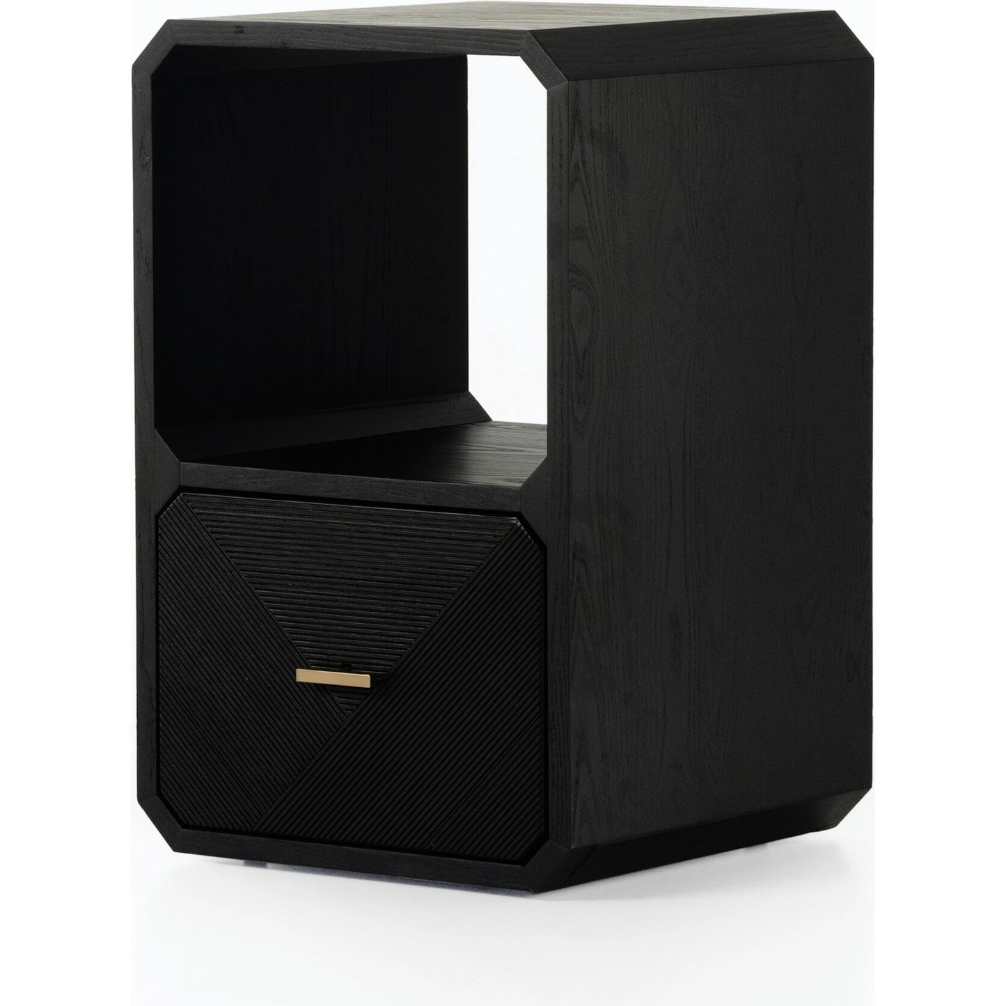 002 SI-1901927 | Primary Silo | Caspian End Table by Four Hands. Made from ash veneer, resawn, iron in a modern style.