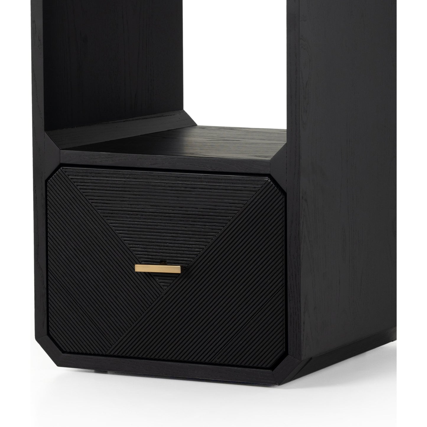 024 SI-1901927 | Additional Silo | Caspian End Table by Four Hands. Made from ash veneer, resawn, iron in a modern style.