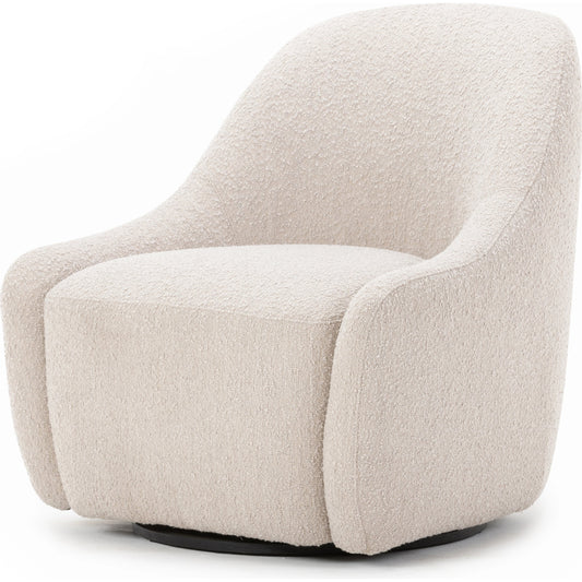 Levi Swivel Chair by Four Hands. Made from 95% polyester, 5% acrylic, solid pine, 98% polyurethane foam, 2% fiber in a modern style.