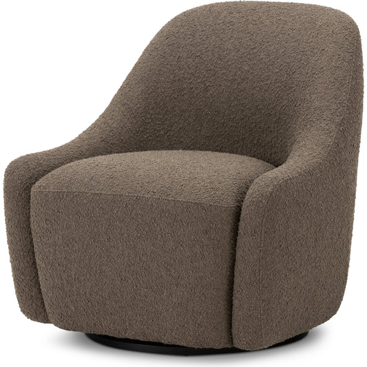 Levi Swivel Chair by Four Hands. Made from 95% polyester, 5% acrylic, solid pine, 98% polyurethane foam, 2% fiber in a modern style.