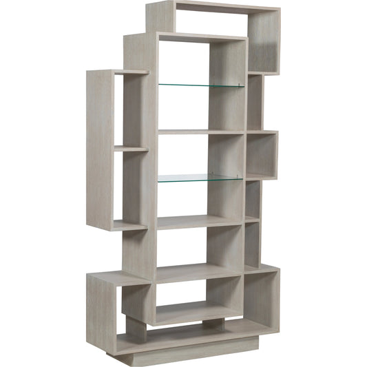Prospero Bookcase by Artistica Home in misty white gray. Made from unique in a modern style.