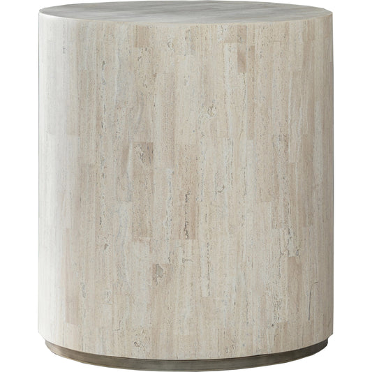 Cassio Round Drum Table by Artistica Home in silver. Made from unique in a modern style.