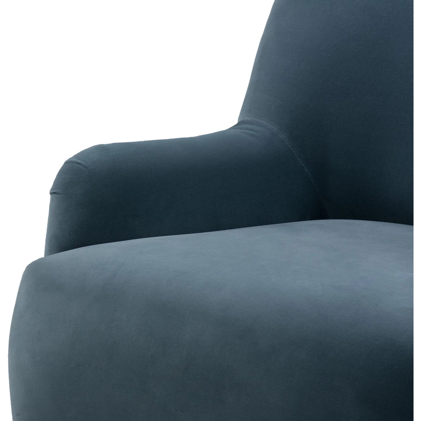010 SI-2473245 | Closeup | Kadon Blue Swivel Chair by Four Hands in surrey bay. Made from 76.8% cotton, 23.2% polyester in a eclectic & global style.