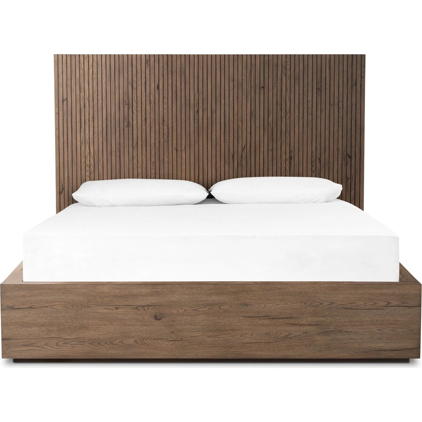 006 SI-2137458 | Additional Silo | Leo Bed by Four Hands in rustic grey. Made from thick oak veneer, solid oak in a modern style.