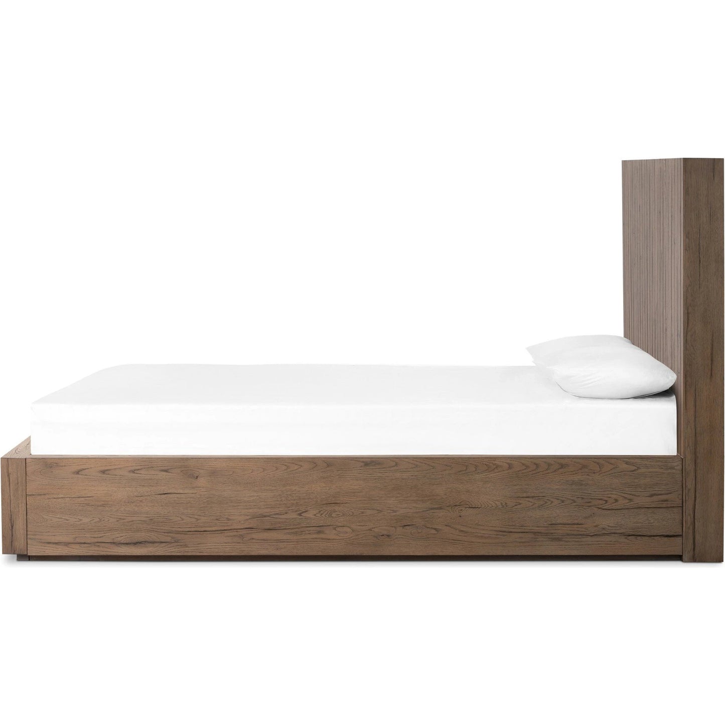 007 SI-2137458 | Additional Silo | Leo Bed by Four Hands in rustic grey. Made from thick oak veneer, solid oak in a modern style.