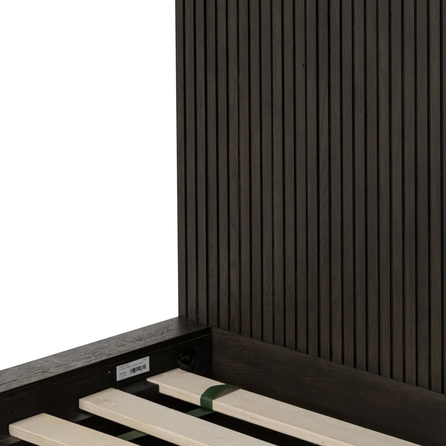 007 SI-2320151 | Closeup | Leo Bed by Four Hands in smoked black, smoked black veneer. Made from solid oak, thick oak veneer in a unique style.
