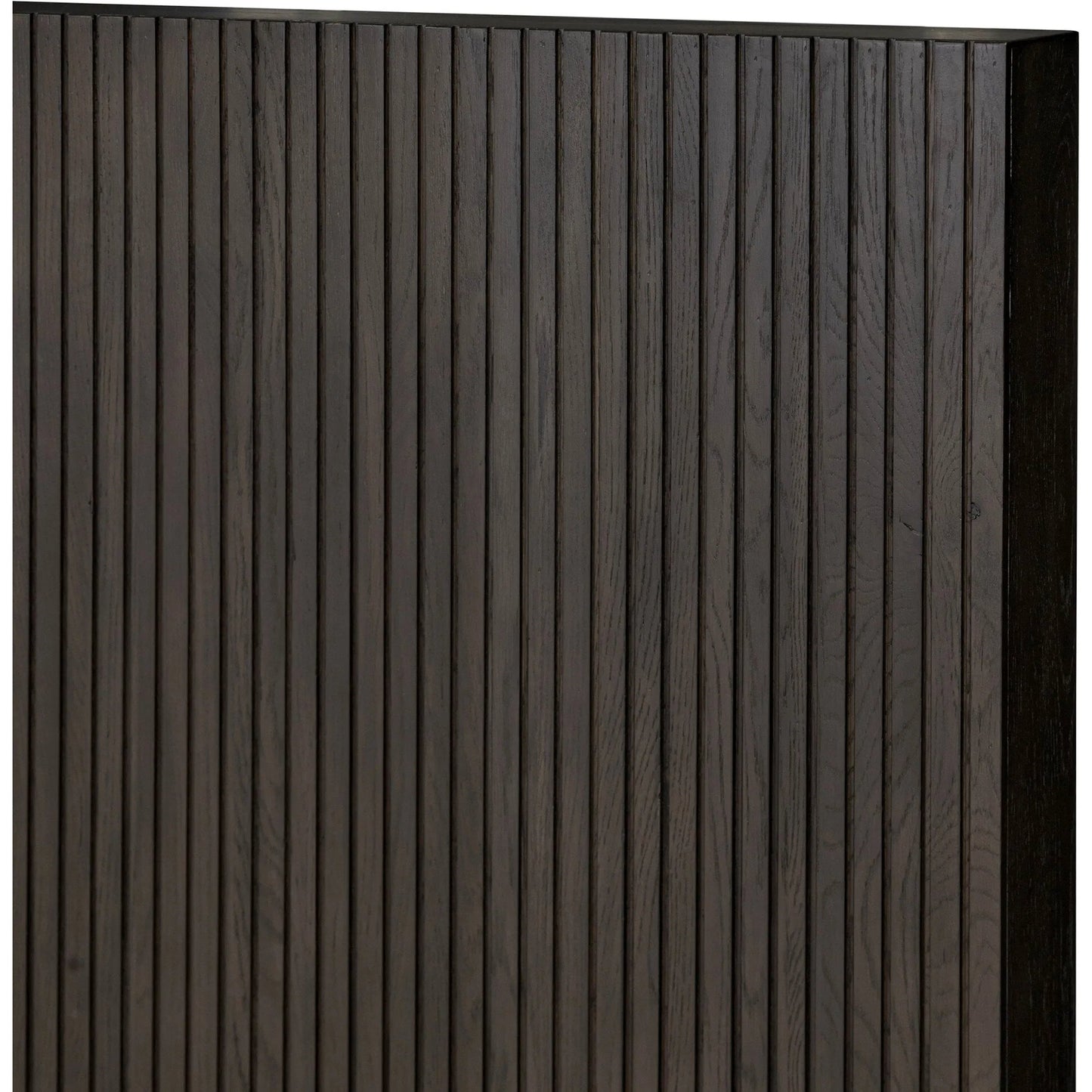 008 SI-2320151 | Closeup | Leo Bed by Four Hands in smoked black, smoked black veneer. Made from solid oak, thick oak veneer in a unique style.
