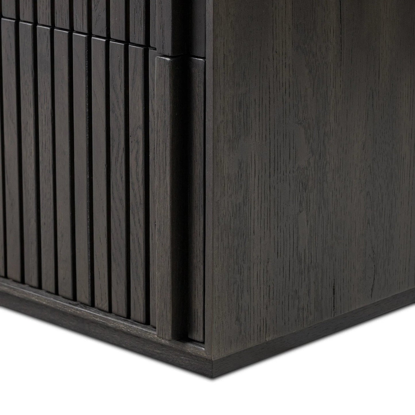 010 SI-2320150 | Closeup | Leo 6 Drawer Dresser by Four Hands in smoked black, smoked black veneer. Made from solid oak, thick oak veneer in a unique style.
