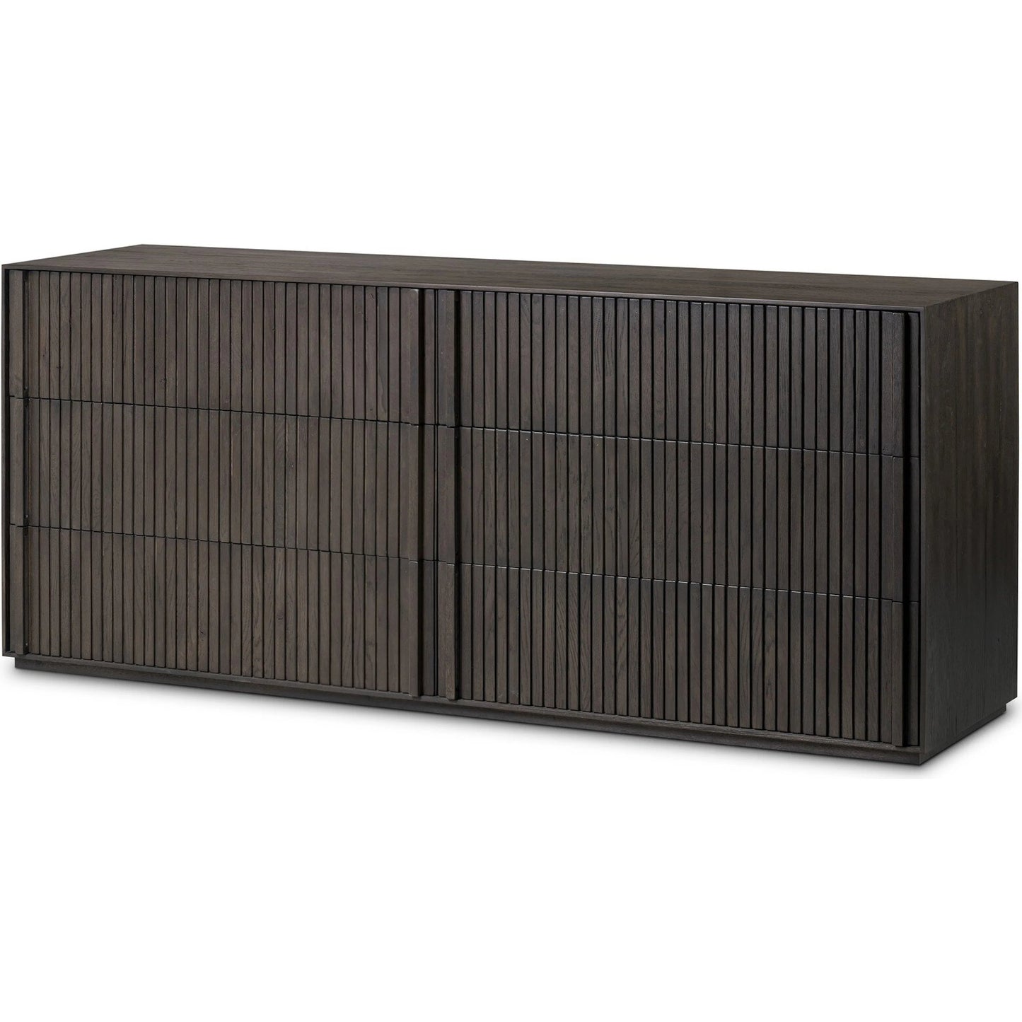 001 SI-2320150 | Primary Silo | Leo 6 Drawer Dresser by Four Hands in smoked black, smoked black veneer. Made from solid oak, thick oak veneer in a unique style.