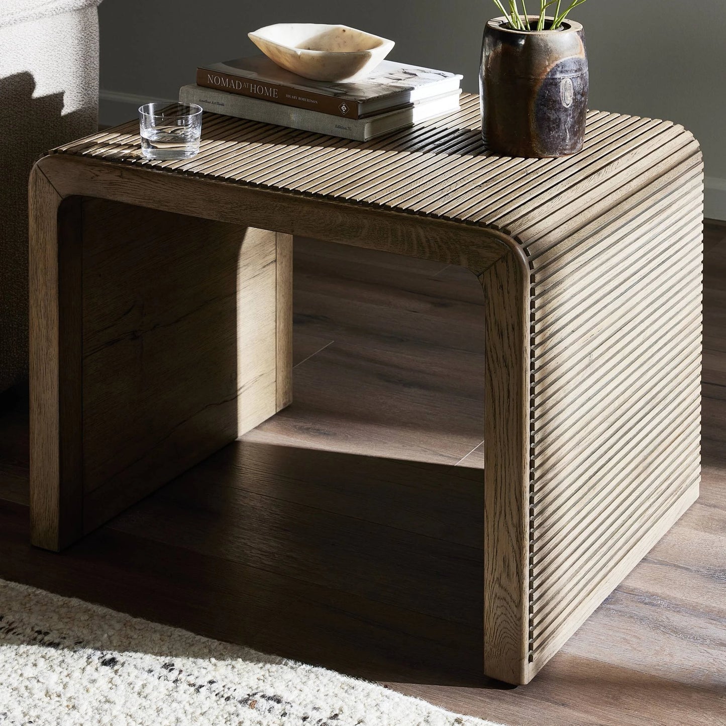 015 SI-2137462 | Closeup | Leo End Table by Four Hands. Made from unique in a modern style.