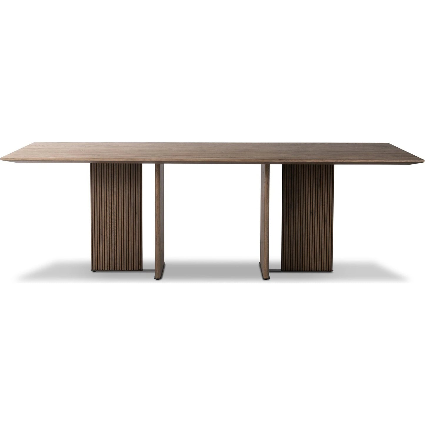 002 SI-2137461 | Additional Silo | Leo Dining Table by Four Hands in rustic grey. Made from thick oak veneer, solid oak, iron in a modern style.