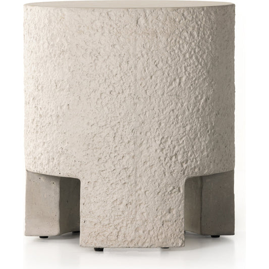 001 SI-1901870 | Additional Silo | Kember Outdoor End Table by Four Hands in blanc white, matte white. Made from concrete in a modern style.