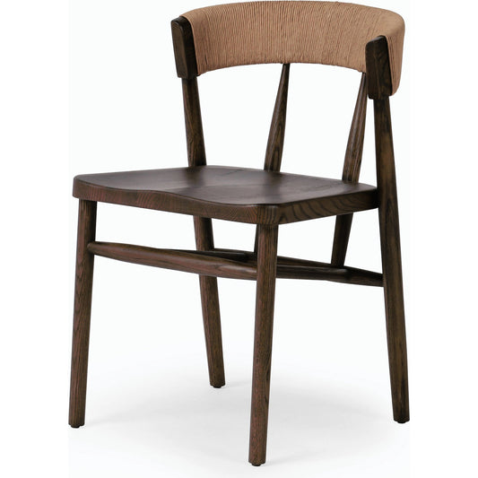 Buxton Dining Chair by Four Hands. Made from solid oak, rush in a modern style.