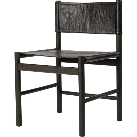 Kena Dining Chair by Four Hands. Made from top grain leather, solid parawood in a modern style.