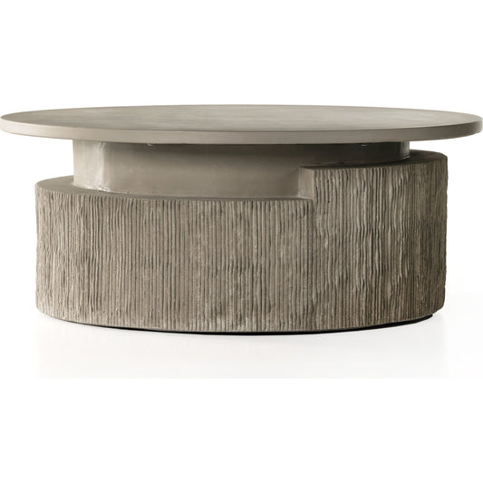 001 SI-1901996 | Additional Silo | Huron Outdoor Coffee Table by Four Hands in flint. Made from concrete in a modern style.