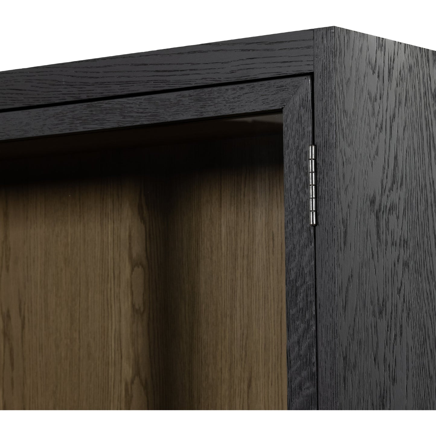 014 SI-1798102 | Additional Silo | Millie Double Cabinet by Four Hands in tempered glass, drifted black, drifted oak and matte black, drifted oak. Made from solid oak, oak veneer in a modern style.