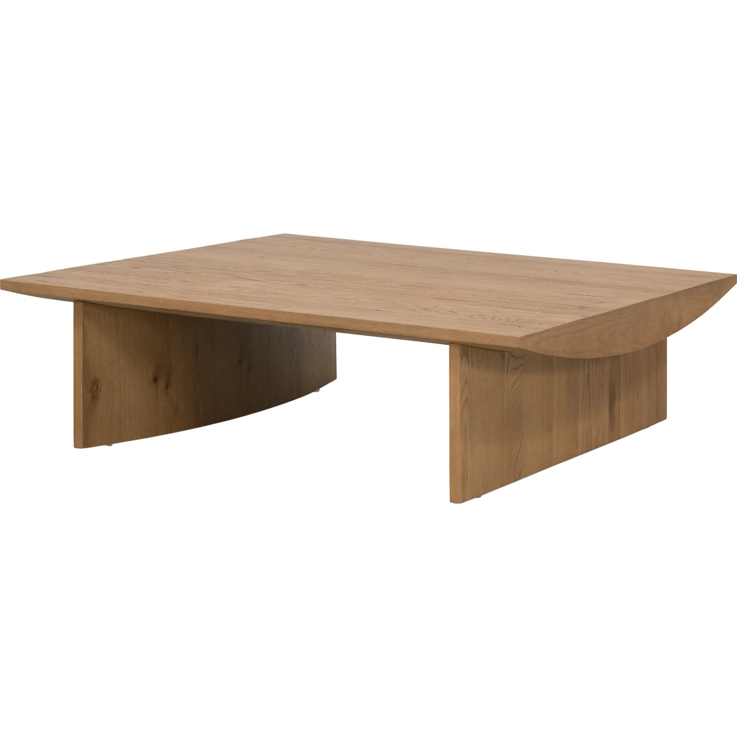 001 SI-1977684 | Primary Silo | Pickford Square Coffee Table by Four Hands in dusted oak. Made from thick oak veneer, engineered hardwood in a modern style.