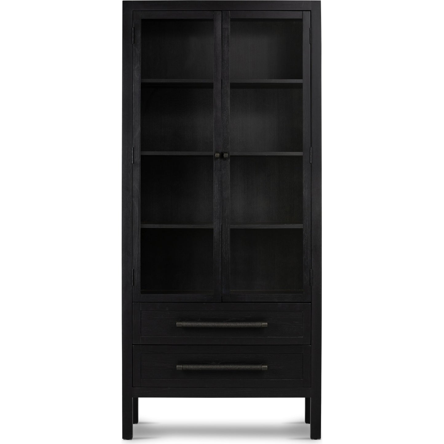 003 SI-1977460 | Additional Silo | Laker Cabinet by Four Hands in black oak. Made from solid oak, rush, oak veneer in a cottage & farmhouse style.
