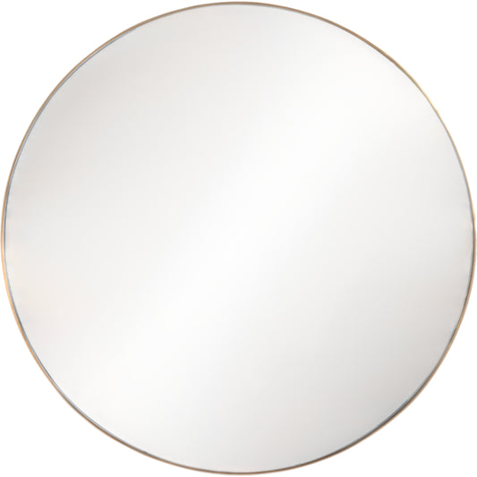 001 SI-1902587 | Primary Silo | Georgina Mirror Round by Four Hands in polished brass. Made from aluminum, mirror, engineered hardwood in a modern style.