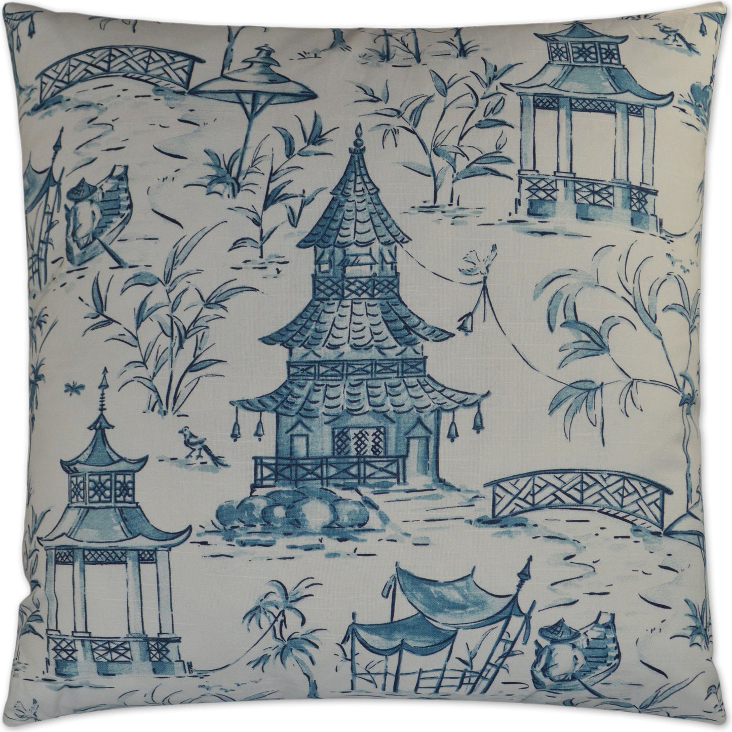 001 SR-739393 | Primary Silo | Pagodas by DV Kap Home in blue. Made from 100% cotton in a cottage & farmhouse style.