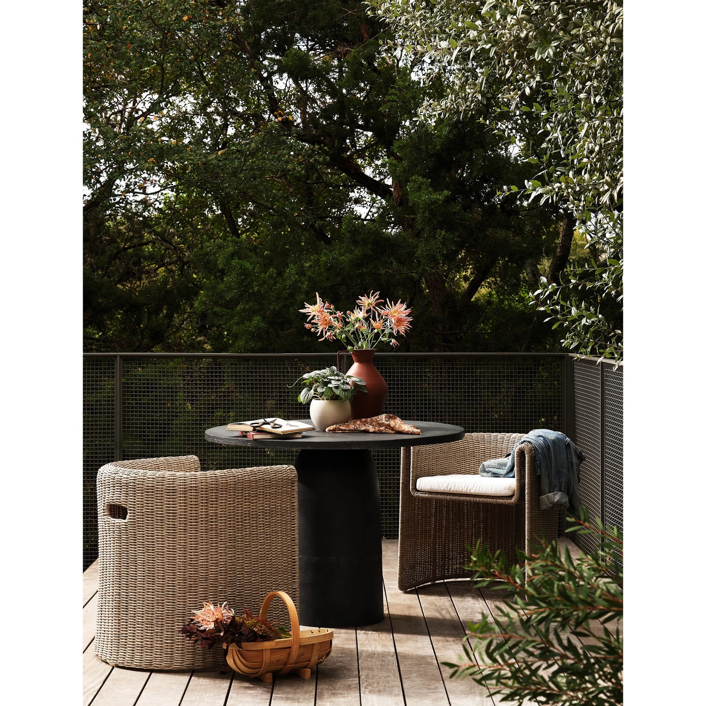 013 SI-1977067 | Lifestyle | Basil Outdoor Dining Table by Four Hands. Made from aluminum in a modern style.