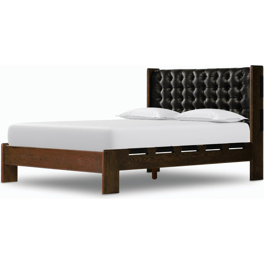 038 SI-2001420 | Primary Silo | Halston Bed by Four Hands. Made from top grain leather, solid ash, ash veneer in a modern style.