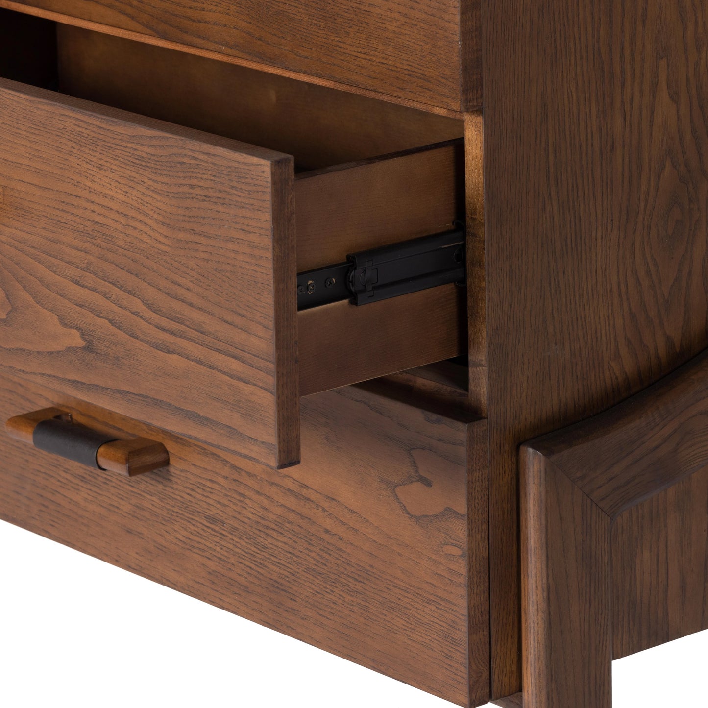 006 SI-2001419 | Additional Silo | Halston 6 Drawer Dresser by Four Hands in terra brown ash. Made from solid ash, ash veneer, top grain leather in a modern style.
