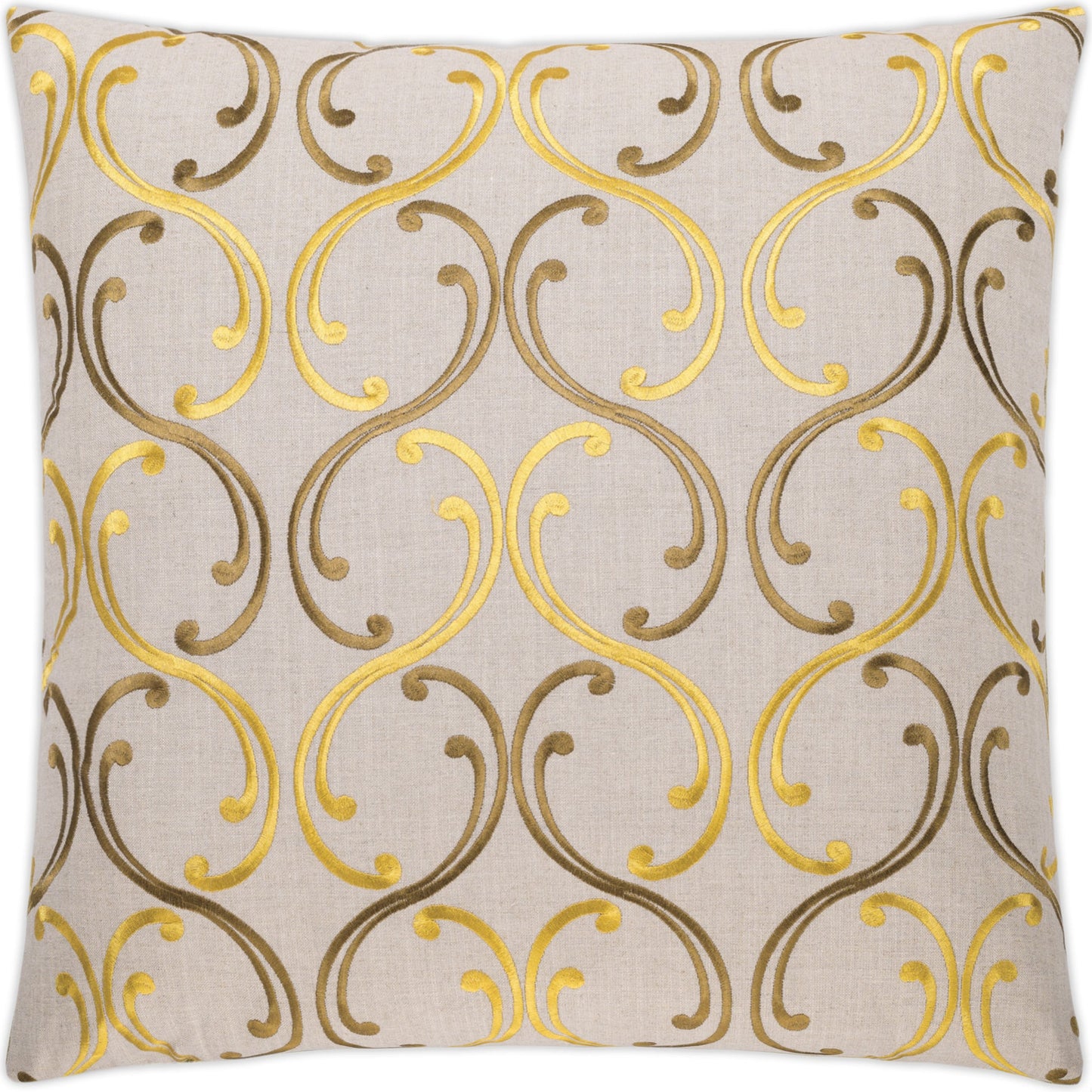 001 SR-738236 | Primary Silo | Bequest by DV Kap Home in gold. Made from 70% rayon, 30% linen, embroidery: 100% rayon in a traditional style.