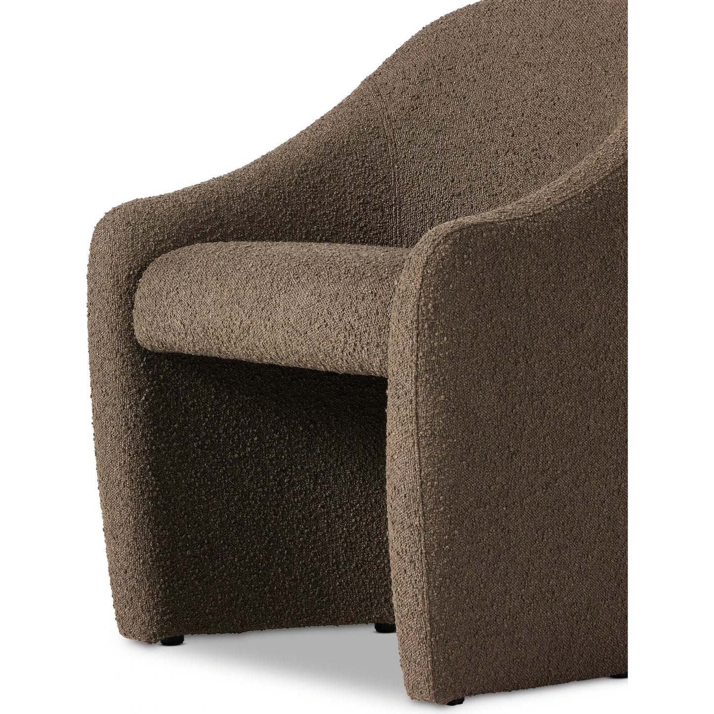 018 SI-2137465 | Closeup | Levi Dining Chair by Four Hands. Made from 95% polyester, 5% acrylic, 98% polyurethane foam, 2% fiber in a modern style.