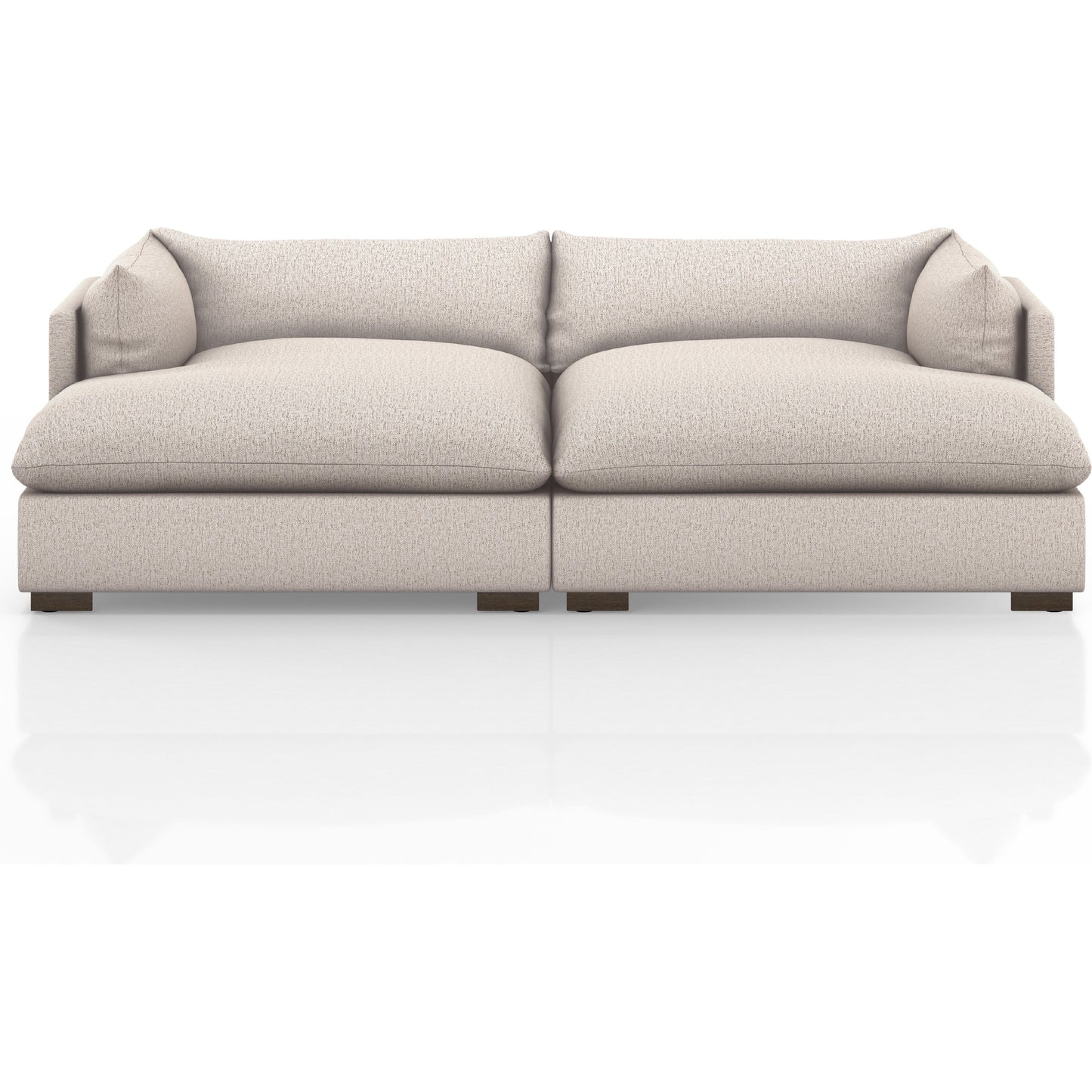 004 SI-1800234 | Additional Silo | Westwood Double Chaise Sectional by Four Hands in bayside pebble. Made from 42% polyester, 24% polypropylene, 20% cotton, 14% viscose (rayon), solid banak, solid pine in a transitional style.