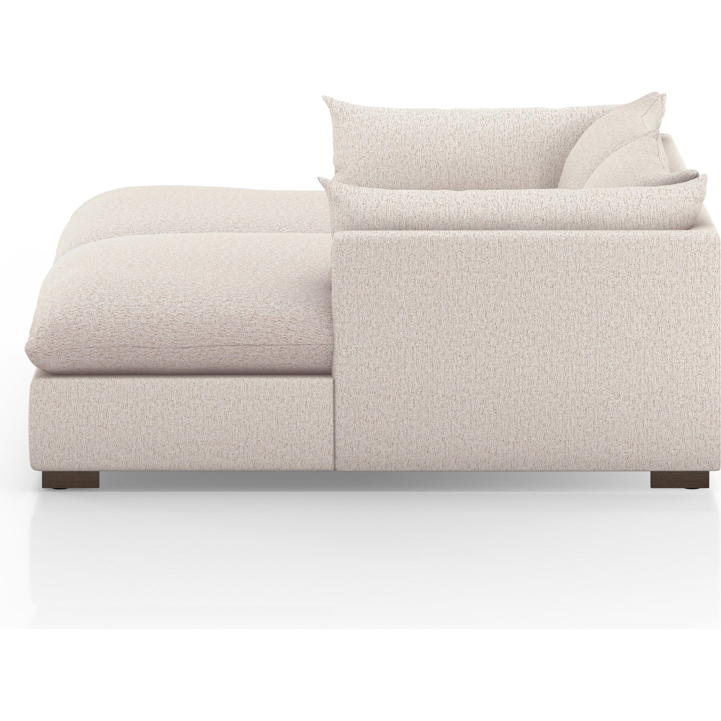 006 SI-1800234 | Additional Silo | Westwood Double Chaise Sectional by Four Hands in bayside pebble. Made from 42% polyester, 24% polypropylene, 20% cotton, 14% viscose (rayon), solid banak, solid pine in a transitional style.