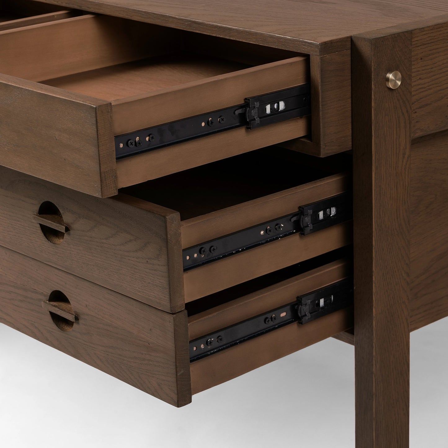 002 SI-1977635 | Additional Silo | Oakley Desk by Four Hands in dark toasted oak. Made from oak veneer in a modern style.