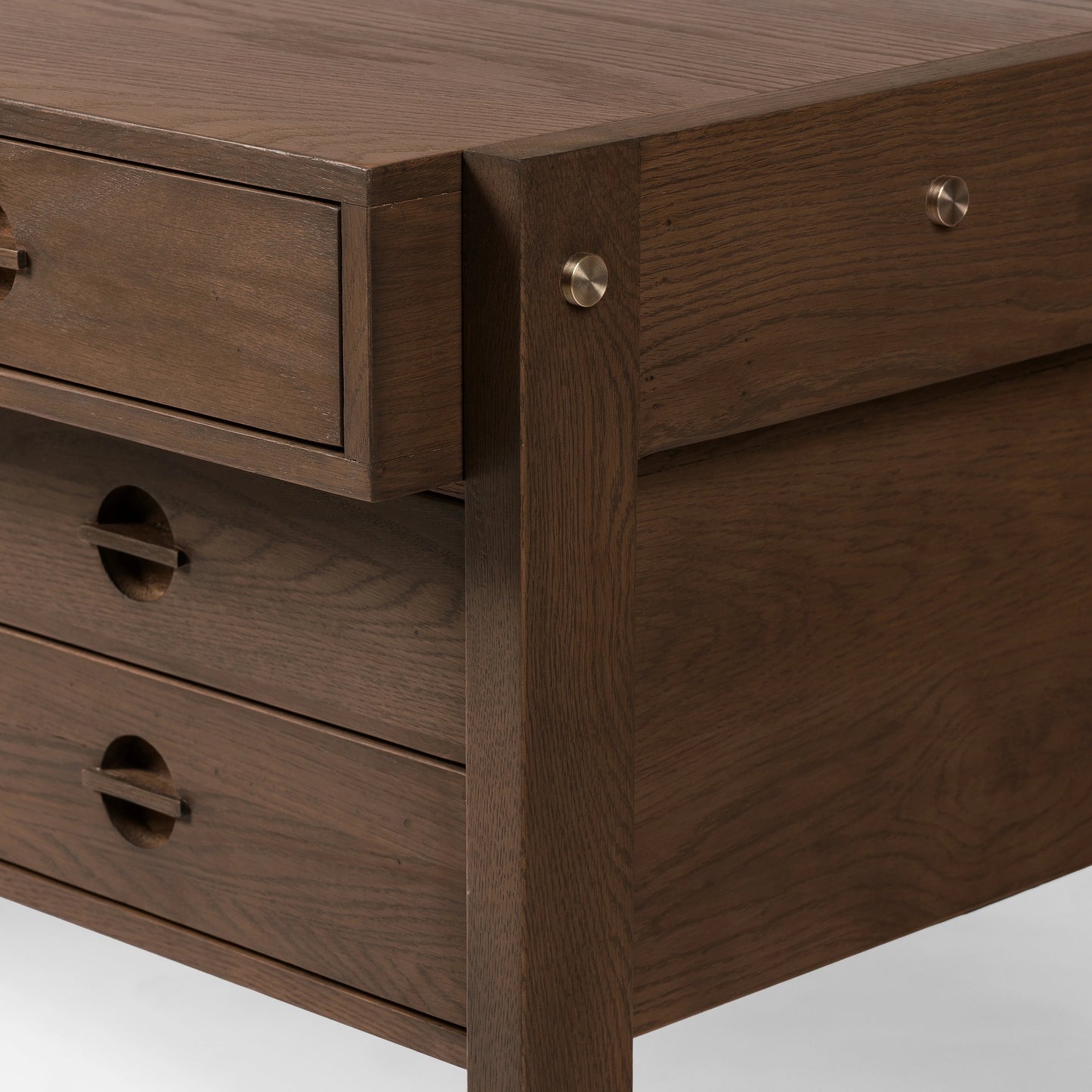 007 SI-1977635 | Additional Silo | Oakley Desk by Four Hands in dark toasted oak. Made from oak veneer in a modern style.