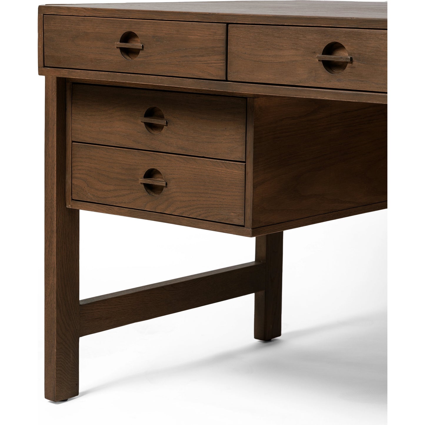 011 SI-1977635 | Additional Silo | Oakley Desk by Four Hands in dark toasted oak. Made from oak veneer in a modern style.