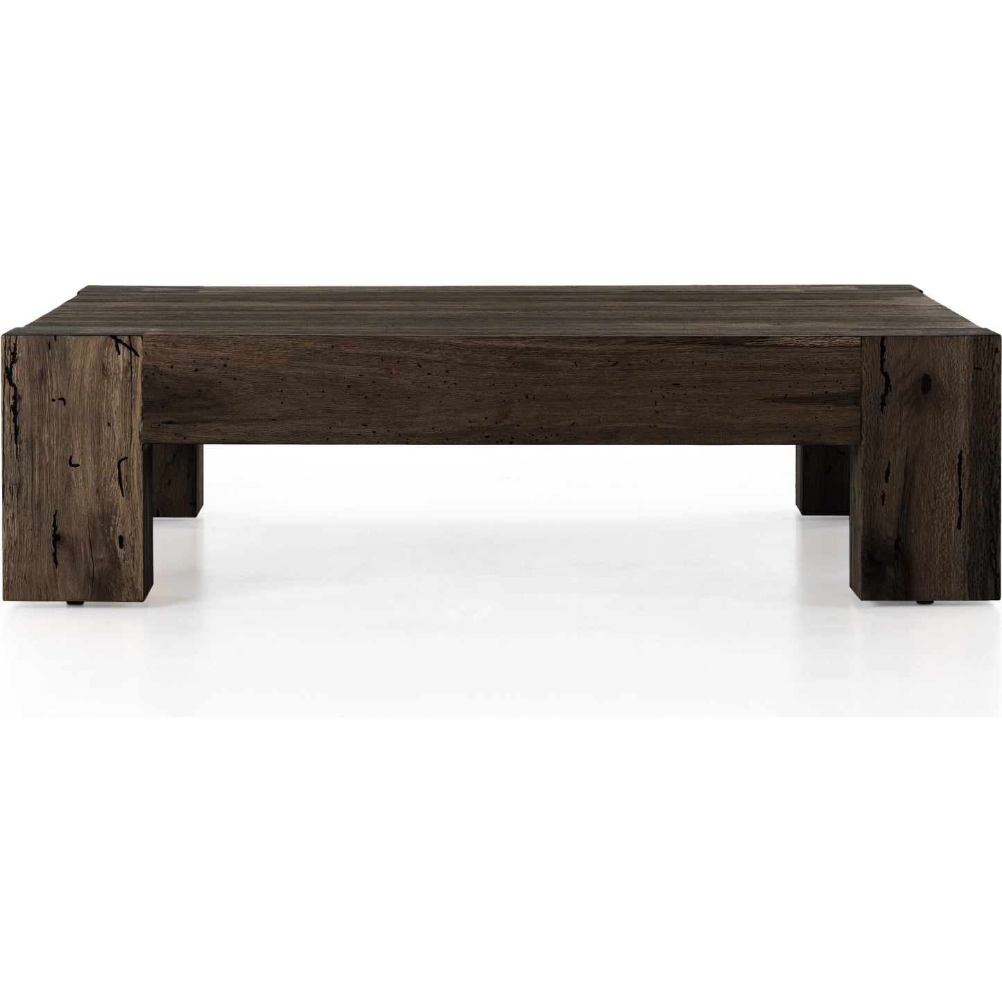 004 SI-1976980 | Additional Silo | Abaso Coffee Table by Four Hands in ebony rustic wormwood oak. Made from thick oak veneer, engineered hardwood in a transitional style.
