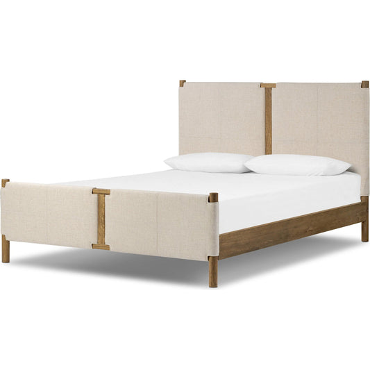 001 SI-2519302 | Primary Silo | Salado Bed by Four Hands in antigo natural, worn oak. Made from 53% polyester, 30% acrylic, 17% flax/linen, solid oak in a transitional style.
