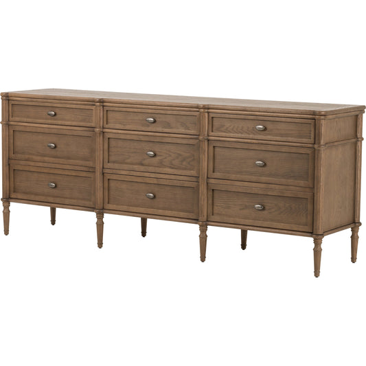 001 SI-1977872 | Primary Silo | Toulouse 9 Drawer Dresser by Four Hands. Made from solid oak, oak veneer, zinc alloy in a modern style.
