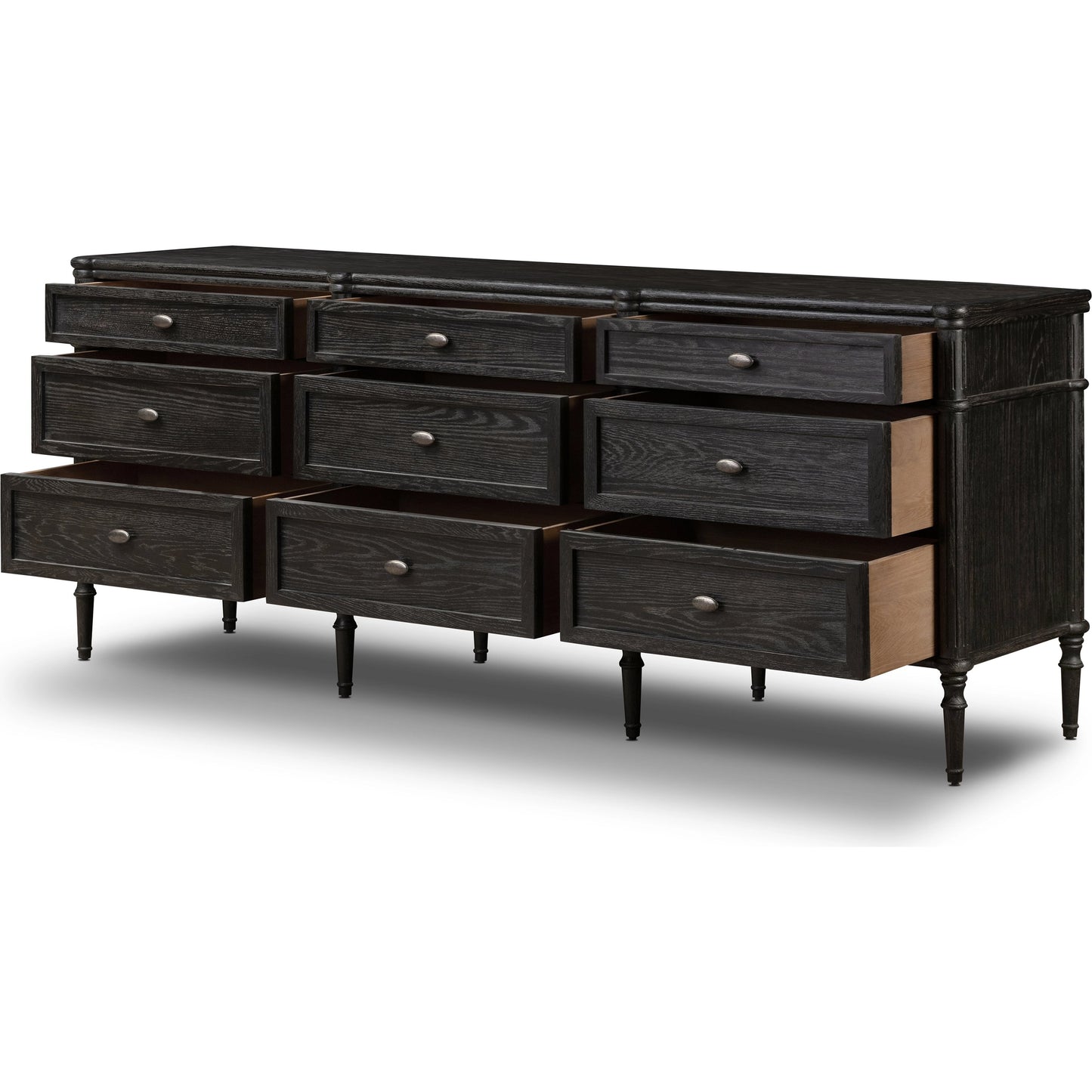 016 SI-2002049 | Additional Silo | Toulouse 9 Drawer Dresser by Four Hands. Made from solid oak, oak veneer, zinc alloy in a modern style.