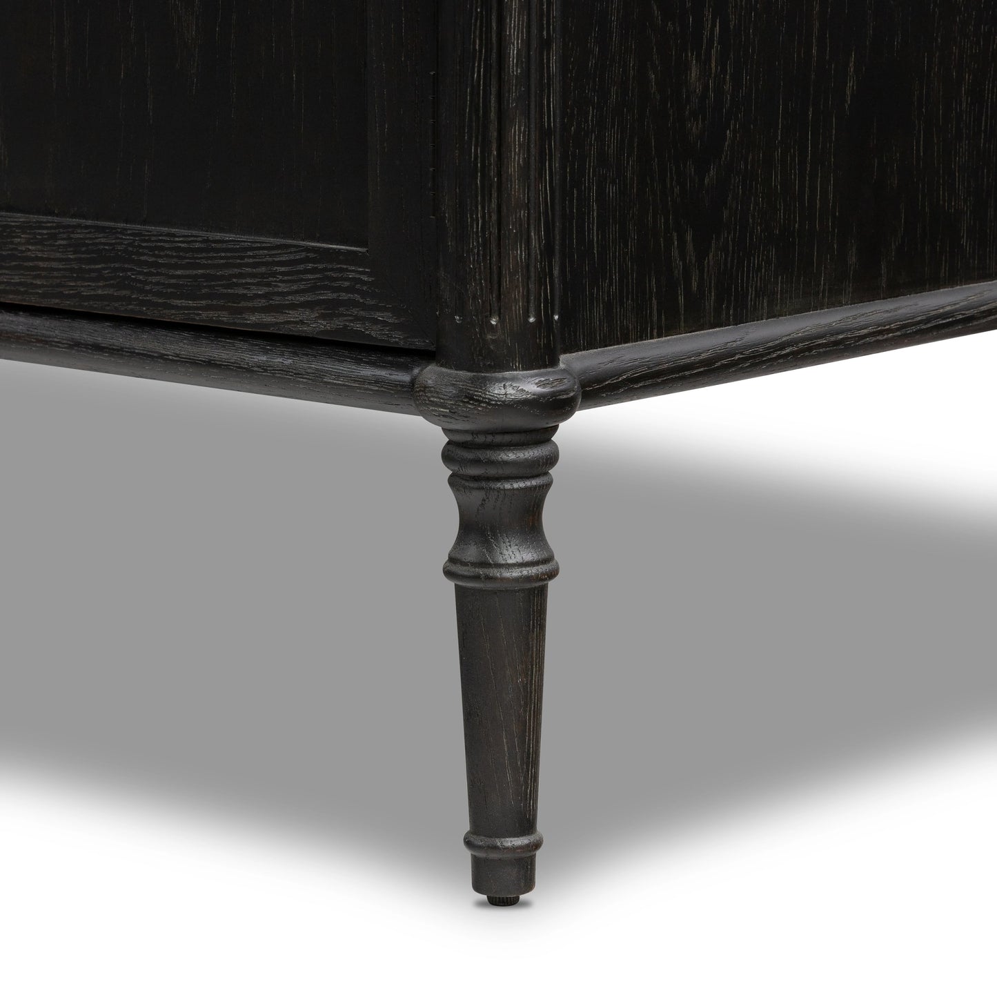 008 SI-1977876 | Additional Silo | Toulouse Sideboard by Four Hands in distressed black. Made from oak veneer, solid oak, zinc alloy in a modern style.