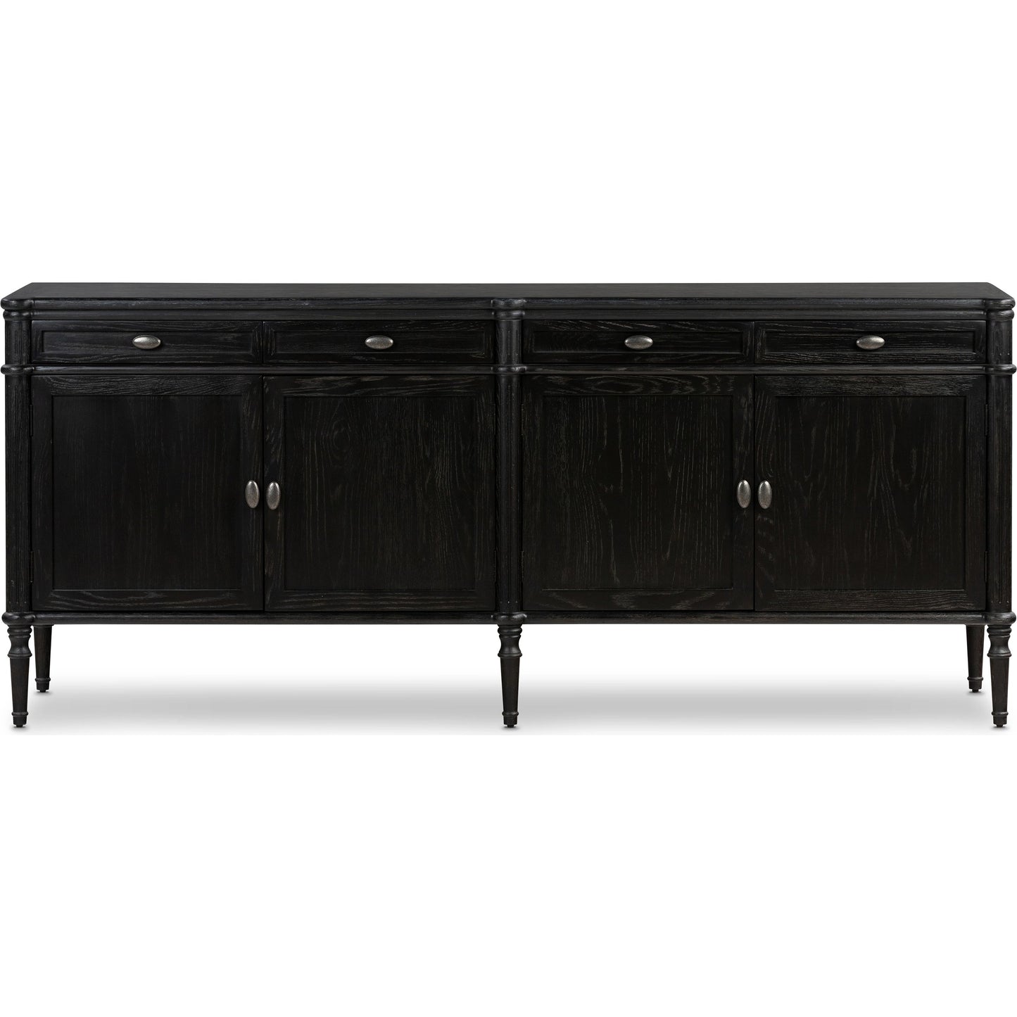 003 SI-1977876 | Additional Silo | Toulouse Sideboard by Four Hands in distressed black. Made from oak veneer, solid oak, zinc alloy in a modern style.