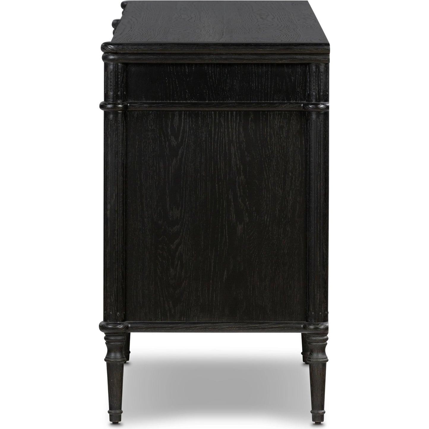 007 SI-1977876 | Additional Silo | Toulouse Sideboard by Four Hands in distressed black. Made from oak veneer, solid oak, zinc alloy in a modern style.