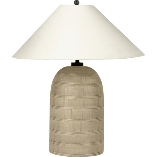 Brynner Table Lamp by Four Hands in dripping etched silver, antiqued iron. Made from glass, 100% cotton, iron in a transitional style.