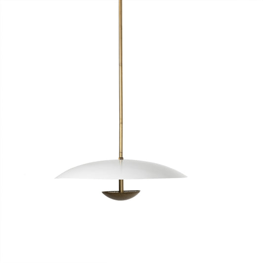 Oren Pendant by Four Hands in antique brass. Made from iron in a modern style.