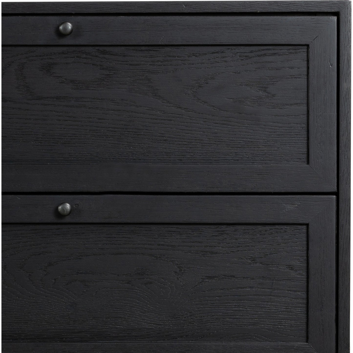 006 SI-2001641 | Additional Silo | Millie 9 Drawer Dresser by Four Hands in drifted matte black. Made from oak veneer, solid parawood, iron in a modern style.
