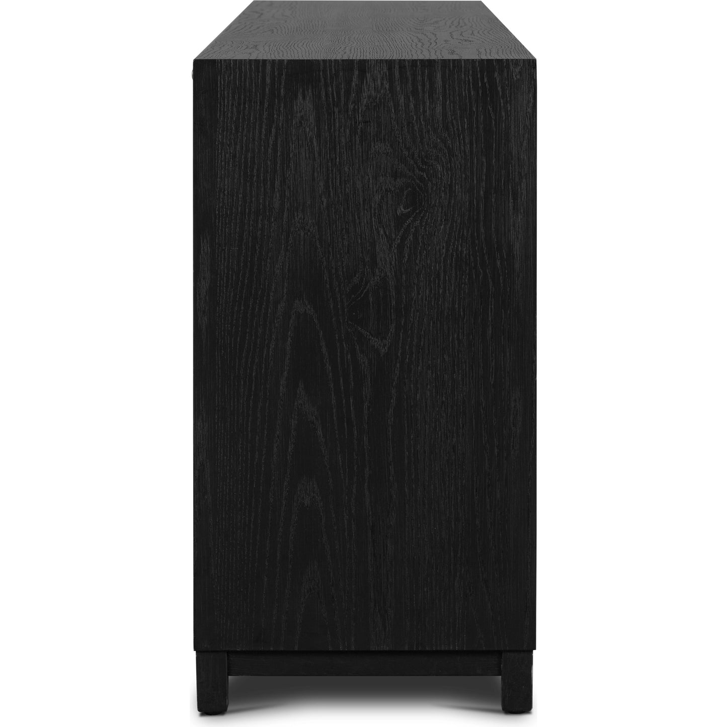 004 SI-2001641 | Additional Silo | Millie 9 Drawer Dresser by Four Hands in drifted matte black. Made from oak veneer, solid parawood, iron in a modern style.