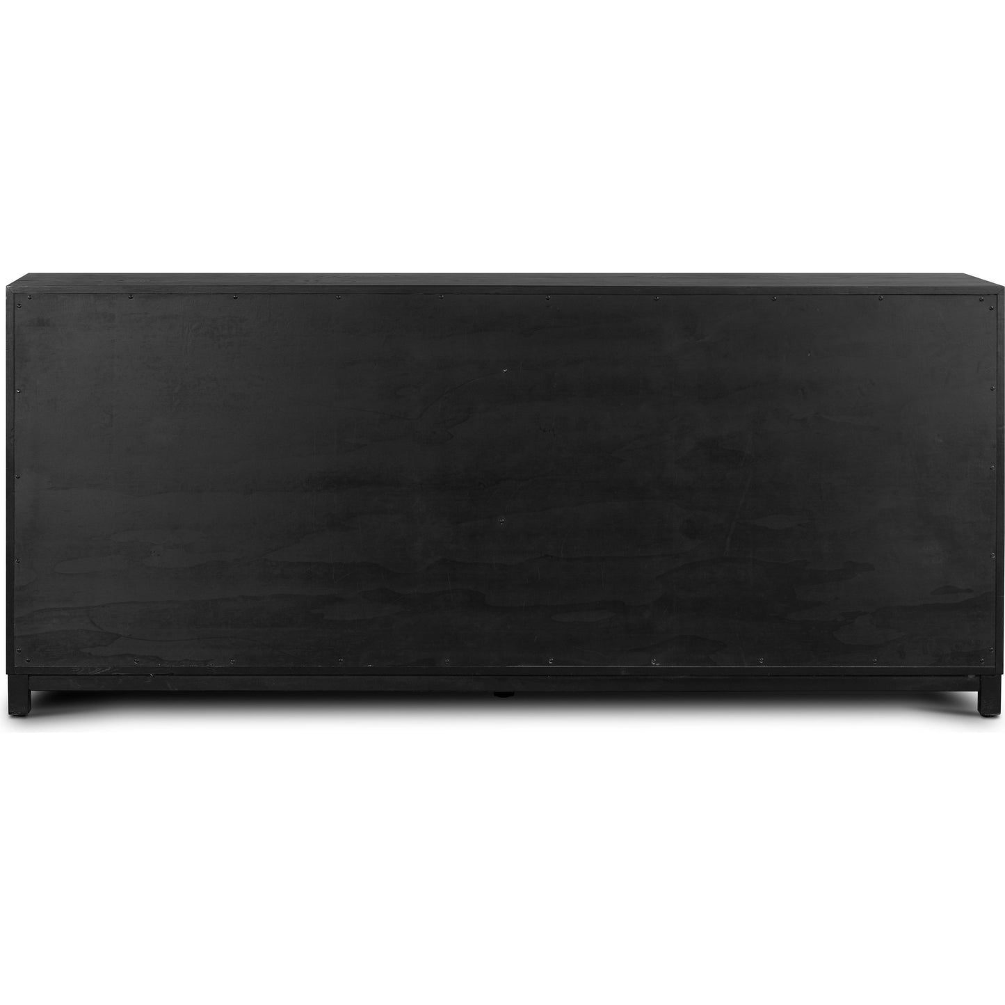 005 SI-2001640 | Additional Silo | Millie 6 Drawer Dresser by Four Hands in drifted matte black. Made from oak veneer, solid parawood, iron in a modern style.